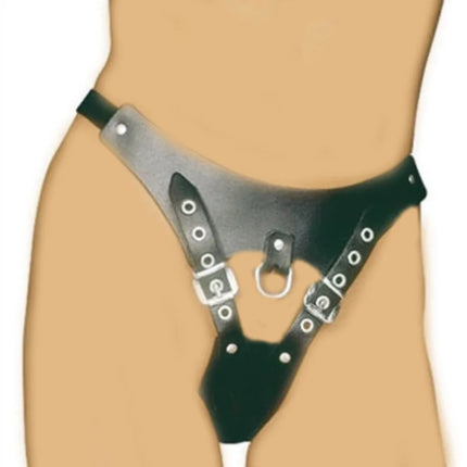 Erotic Underwear Thong PU Leather Male Chastity Panties Cock Penis Sleeve Ring Harness Straps BDSM Restraint  Belt for Men