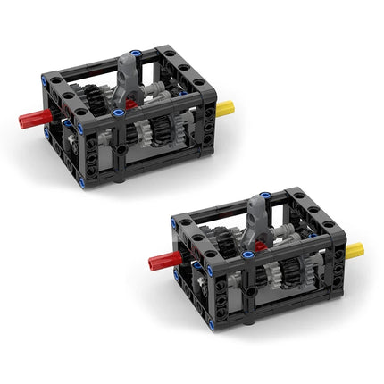 5-speed Gearbox Building Blocks MOC Manual Gearboxes Modified Kit Small Particle Technical Bricks Differential Gears DIY Toys