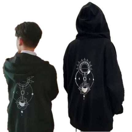 Kpop TV Series The Eclipse Cosplay Hoodie Y2k Hooded Shirt Top Women Loose Pullover Cardigan Sweatshirts Oversized Jacket Gifts