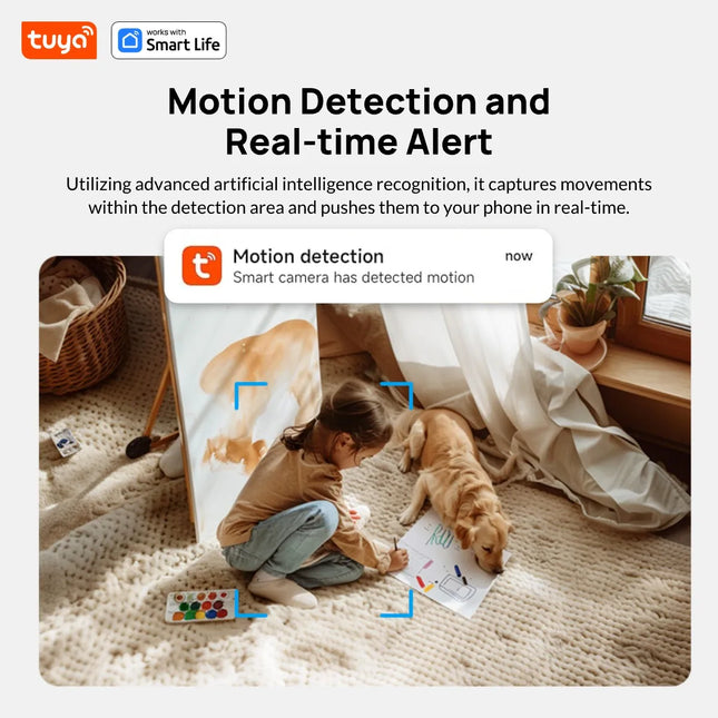 3MP HD Tuya Smart Indoor/Outdoor Security Camera for Home, Baby/Elder/Pet Camera With Phone App, Color Night Vision, 2-Way Audio