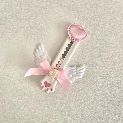 Cute Plastic Cat Paw Box Cutter Cartoon School Office Supplies Cat Box Paper Cutter Retractable Box Opener School Supplies