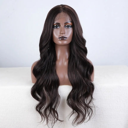 FASHION IDOL 28 Inch Body Wave Lace Front Wigs Synthetic With Baby Hair Wigs For Women Ombre Blonde Higlight Lace Wigs Cosplay