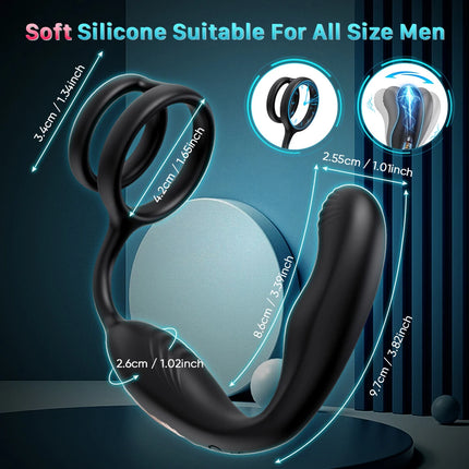 Prostate Massager Anal Vibrator Male Sex Toys for Men Gay Anal Plug Adult Toys Butt Plug for Women Remote 7 Wiggling Vibrating