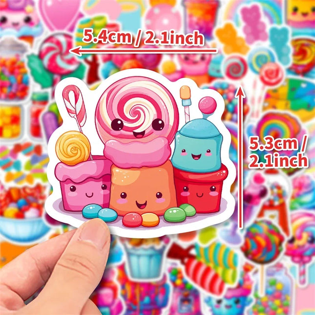 10/30/50PCS Cute Rainbow Candy Colorful Decoration Scrapbooking PVC Sticker Aesthetic Korean Stationery School Supplies