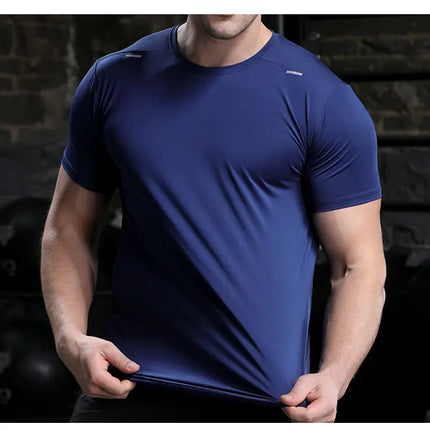 Men's Summer Loose Breathable Short Sleeve Outdoor Cycling Quick Dry Top Running Tracksuits Fitness T-shirts Muscle Tights