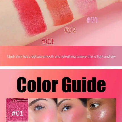Make Up Multi Functional Blush Stick Easy Color Rouge Blusher Cream Waterproof High Color Rendering Brightening Skin Tone Hot