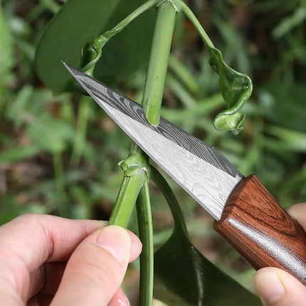 Wooden Handle Grafting Knife With Leather Shell Suitable For Garden Grafting/unpacking Etc Solid Wood Handle Garden Hand Tool