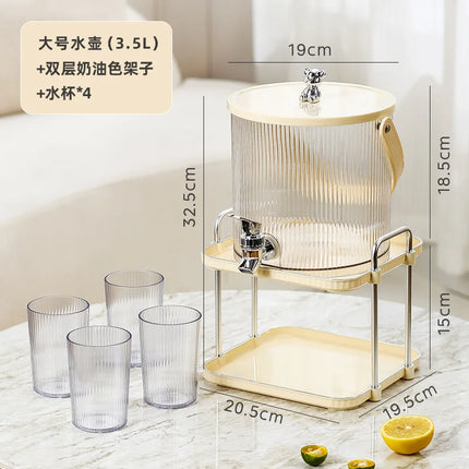 New luxury cold water bottle kettle with faucet Japanese large-capacity household fruit tea drinks cold water bucket picnic set