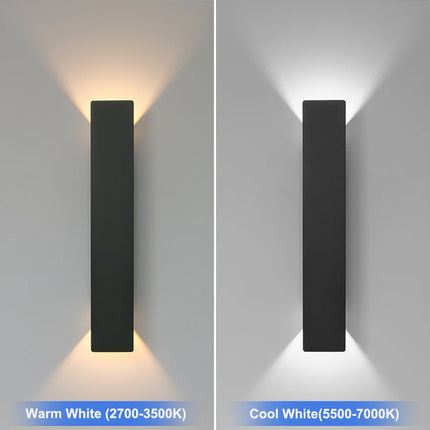 Outdoor LED Wall Lamp IP65 Waterproof Aluminum Up Down Light 18W 110V/220V Black White for Courtyard Porch Exterior Lighting