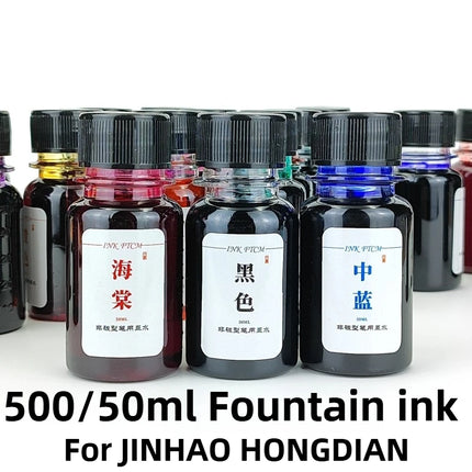500/50ml 24 Colors Fountain Pen Ink Dip Pen Bottled Ink Refill Cartridge Writing School Supplies Stationery For JINHAO HONGDIAN