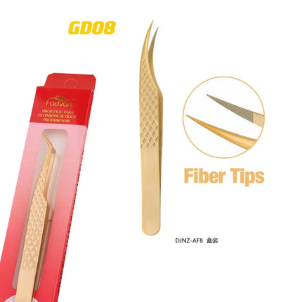 FADVAN Precision Fiber Tip Tweezer for Eyelash Extensions Professional Eyelash Tweezers Antistatic Straight