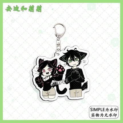 Game The Coffin of Andy and Leyley Cosplay Acrylic Keychain Women Man Cute Key Chain Key Ring Bag Charm Ornament Accessories