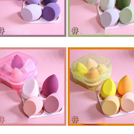 4pcs Makeup Sponge Cosmetic Puff Dry and Wet Combined Cosmetic Egg Women Foundation Powder Puff Bevel Cut Makeup Sponges