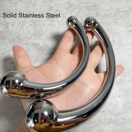 Stainless Steel Stick Pure Open Double Ended Plug G-spot Stimulator Massager Wand Sex Dildo Anal Butt Sex Toys For Women Men