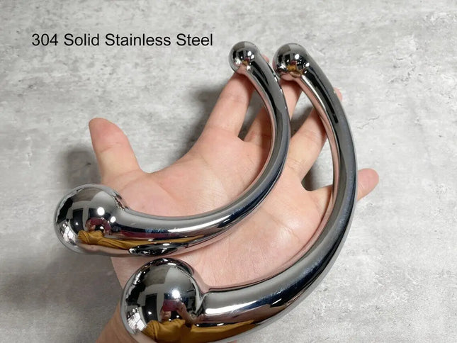 Stainless Steel Stick Pure Open Double-Ended Plug G-Spot Stimulator Massager Wand Sex Dildo Anal Butt Sex Toys For Women Men