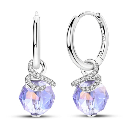 Orstarry 925 Sterling Silver Crystal Circular Eardrops Drop Earrings Women Earrings Charm Fashion Versatile Party Jewelry Gifts