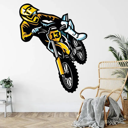 Motocross Dirt Bike Wall Decal Boys Bedroom Playroom Home Decoration Motorbike Extreme Sport Art Window Sticker Mural
