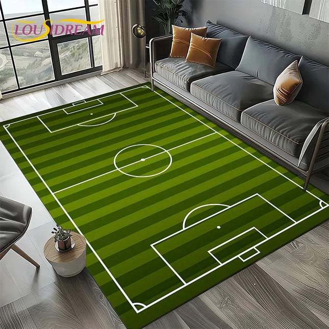 Style Football Field Soccer Sport Carpet Rug for Living Room Bedroom Home Sofa Decoration,Kids Area Rug Non-slip Floor Mat