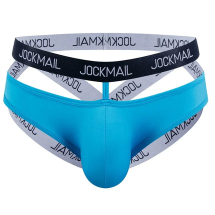 JOCKMAIL Men Sexy G String Thong Erotic Jockstrap Bondage Underwear Strap Harness Lingerie Hollow Underpants Ice Silk Hot