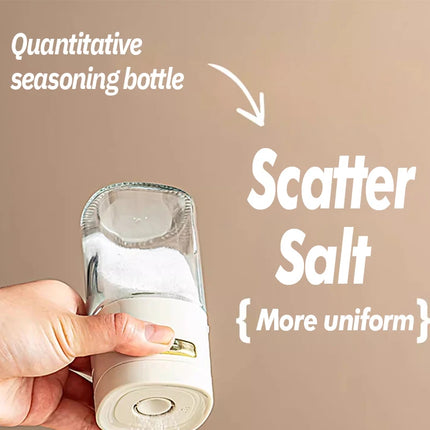 Kitchen Quantitative Salt Bottle Glass Sealed Moisture-Proof Seasoning Jar Outdoor Multi-Purpose Seasoning Box Can Adjustable