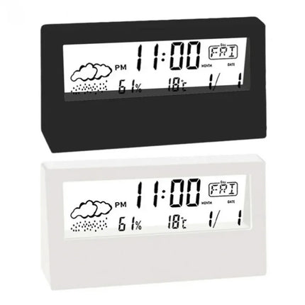 Electronic Clock Temperature Humidity Meter Weather Station for Home With Alarm LED Thermometer Thermo-Hygrometer Multifunction