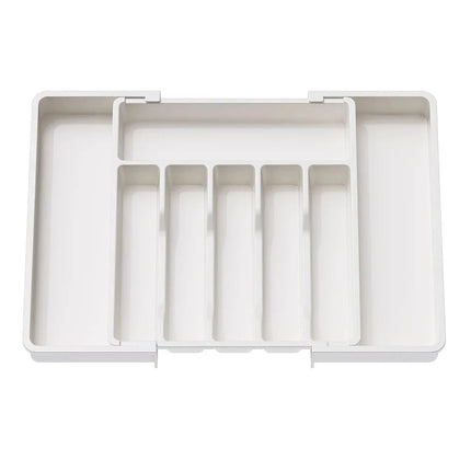 Adjustable Silverware Drawer Organizer, Flatware Utensil Tray for Kitchen Drawer, Cutlery Storage Holder for Spoons Forks Knives