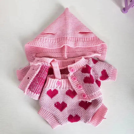 Hot Sale Only Selling Clothes 30cm Bear Doll Only Clothes Love Sweater Three Piece Set Cute Decoratio Kawaii Pink Clothes