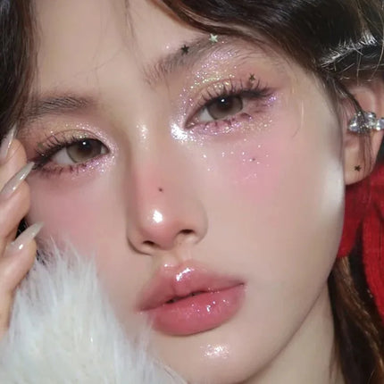 9-Color Snowflake Diamond Eyeshadow Palette Rose Pink Glitter Flash Polarization Highlighter Brightening Shiny Eye Makeup Tools