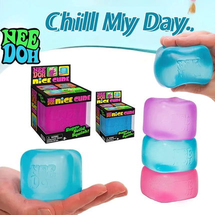 Schylling Needoh Gel Ice Cube Toy, Square Decompression Squishy Stress Ball, Vent Squeeze Toy, Stress Relief Sensory Fidget Toy