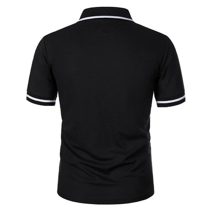 New Summer Men's Short Sleeve Polo Shirts Solid Business Casual Tees Fashion Breathable Loose Patchwork Tops Pockets Male Polos