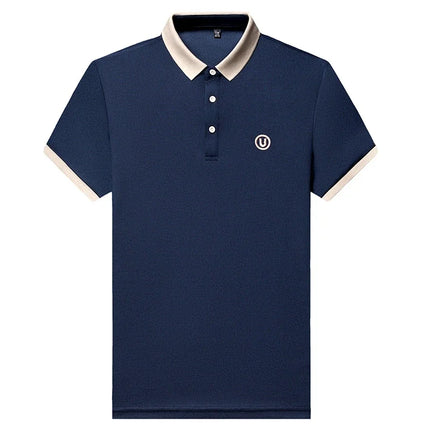 2024 Men's New Embroidered Cotton Business Casual Short Sleeve POLO Shirt Fashion Short Sleeve Comfortable and Breathable Top