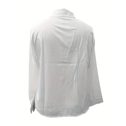 Plus Size Women’s Solid Color With Pockets And Lapels Shirt
