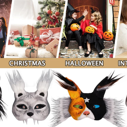 6/12 Sets Therian Mask Kit Paper Blank Masks Half Face Hand-painted Cat Mask DIY Masks For Masquerade Cosplay Party Gifts