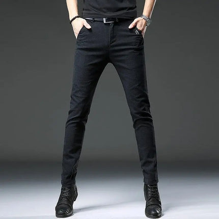 Autumn Winter Korean Harajuku Trousers All Match Vintage Jeans Men Casual Trend Solid Pockets Straight Leg Pant New Male Clothes