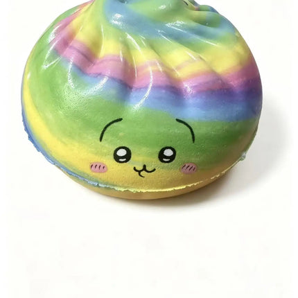 New Dumpling Pressure Dumpling Squishies Cute Colorful Bun Toy Slow Rising Stress Relief Fidget Toy for Adults Anti-Anxiety Gif