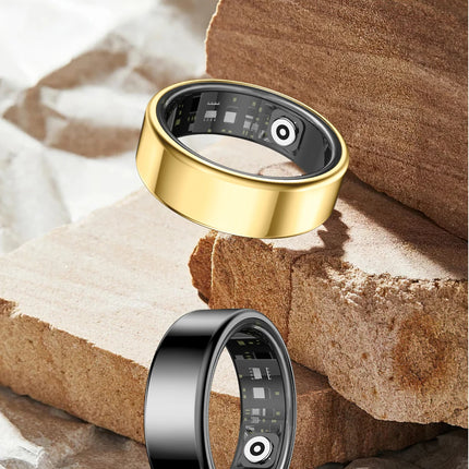 R99 Stainless Steel Stylish Smart Ring Men Women IP68 Waterproof Heart Rate Blood Oxygen Monitor Finger Ring Health Tracker Bkii