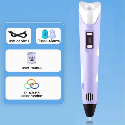 3D Pen Drawing Printing Pen With LCD Screen Compatible PLA Filament Toys Safe Paiting for Children DIY Toy Gift