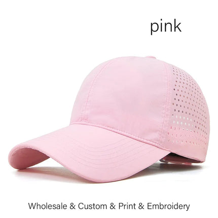 SLECKTON Custom Logo Embroidery Quick-Dry Baseball Cap for Summer Protection Breathable Waterproof Design DIY Picture Print