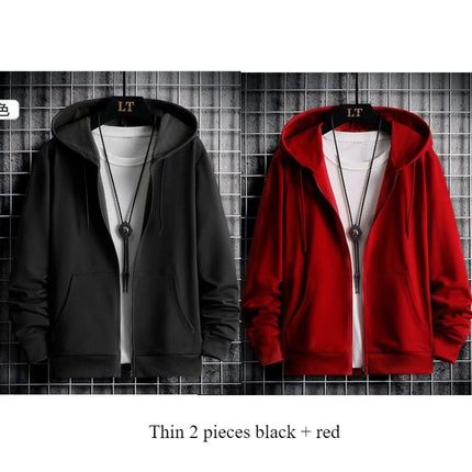 2025 Winter Windproof Hoodie - Men's Sherpa Lined Sweatshirt Thermal Zip Up Outerwear Streetwear S-5XL
