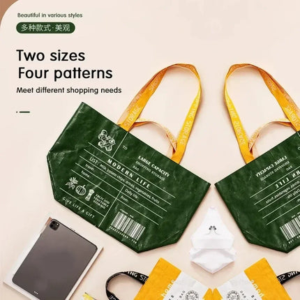 Foldable Reusable Eco Shopping Tote Bag for Women, Large Grocery Produce Bag with Pocket, Lightweight Durable Handbag
