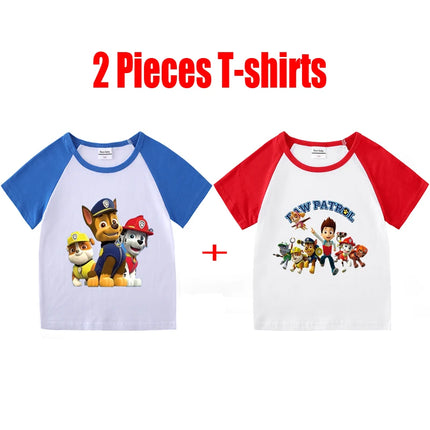 Child T-Shirt for Boys Girls Kids Shirts Baby Short Sleeve PAW Patrol Print T-Shirt Toddler Cotton Cartoon Tee Tops Clothing