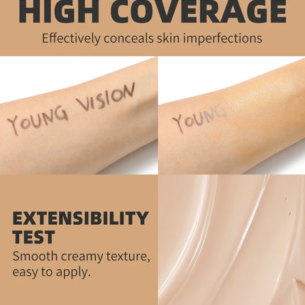 YOUNG VISION Matte Finish Soft-Focus Concealer Brightens complexion Waterproof Contouring concealer for sculpted definition
