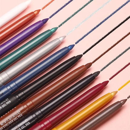 Waterproof Eyeliner Gel Pencil Gold Brown Lying Silkworm Pen Soft Easy Wear High Pigment Matte Eyeliner Lasting Shiny Eye Makeup