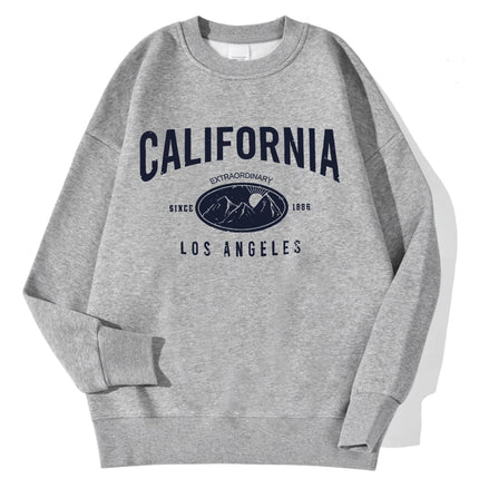 New York California Malibu Letter Sweatshirts Winter Women Casual Loose Hoodie Fleece Warm Crewneck Pullover Comfortable Clothes