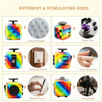 Fidget Cube Decompression toy 3.4cm Antistress Games Toys For Kids Adults Autism ADHD Antistress Anxiety Stress Relief Cu