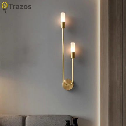 Modern Simple LED Wall Lamp Gold Black Nordic Long Wall Lamp Living Room Bedroom Hallway Corridor Background Interior Decoration