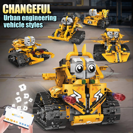 5-in-1 Series Technical Transformer Intelligent Robot Building Block With Remote Control APP Programmable STEM Toy For Kid Adult