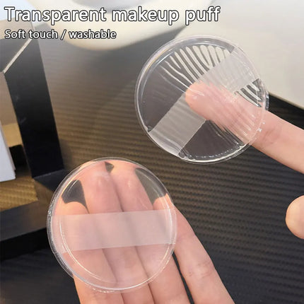 1pcs，Transparent silicone powder puff, super soft jelly air cushion powder puff, dry and wet sunscreen liquid foundation puff
