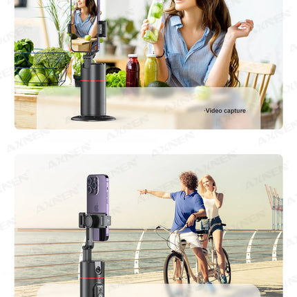 AXNEN P02 360 Rotation Follow-up Gimbal Stabilizer Monopod Desktop Tracking Gimbal with Remote for Phone Live Photography