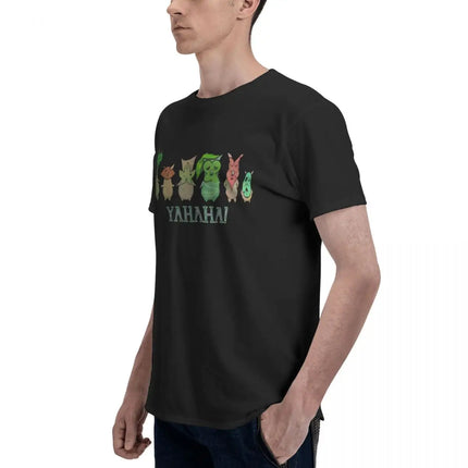 Korok Yahaha T Shirt Men 100% Cotton Vintage T-Shirt Round Collar Z-Zelda Tee Shirt Short Sleeve Clothes Gift Idea